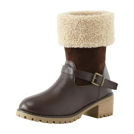 B91xZ Womens Wedge Boots Non Slip Waterproof Outdoor Shoe Comfortable Fashion Womens Hiking Shoes Coffee 40 | Walmart (US)