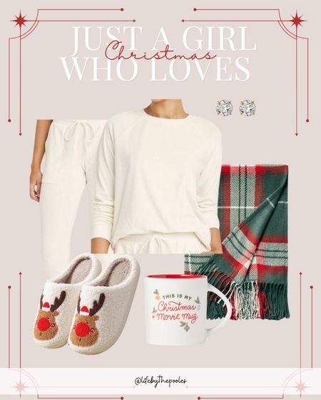 Christmas outfit, Christmas pajamas, neutral outfit, loungewear, cozy Christmas outfit idea, plaid blanket, Christmas decor, Christmas coffee mug, target Christmas, Christmas slippers, reindeer slippers, green red plaid blanket #ltkchristmas #christmasdecor #christmasgiftguide

#LTKSeasonal #LTKstyletip #LTKHoliday