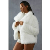 Womens Oversized Collar Faux Fur Coat - White - L | NastyGal UK