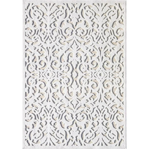 My Texas House Lady Bird 9' X 13' Driftwood Damask Outdoor Rug | Walmart (US)