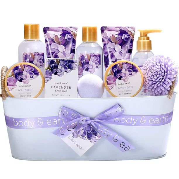Spa Bath Gift Basket for Women, 12 Pcs Body & Earth Lavender Scent Gift Set , Holiday Beauty Bath... | Walmart (US)