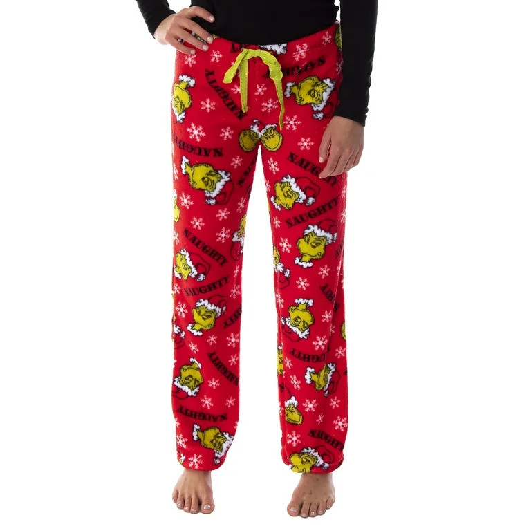 Dr. Seuss Juniors The Grinch Naughty Soft Touch Fleece Plush Pajama Pants (Medium) - Walmart.com | Walmart (US)