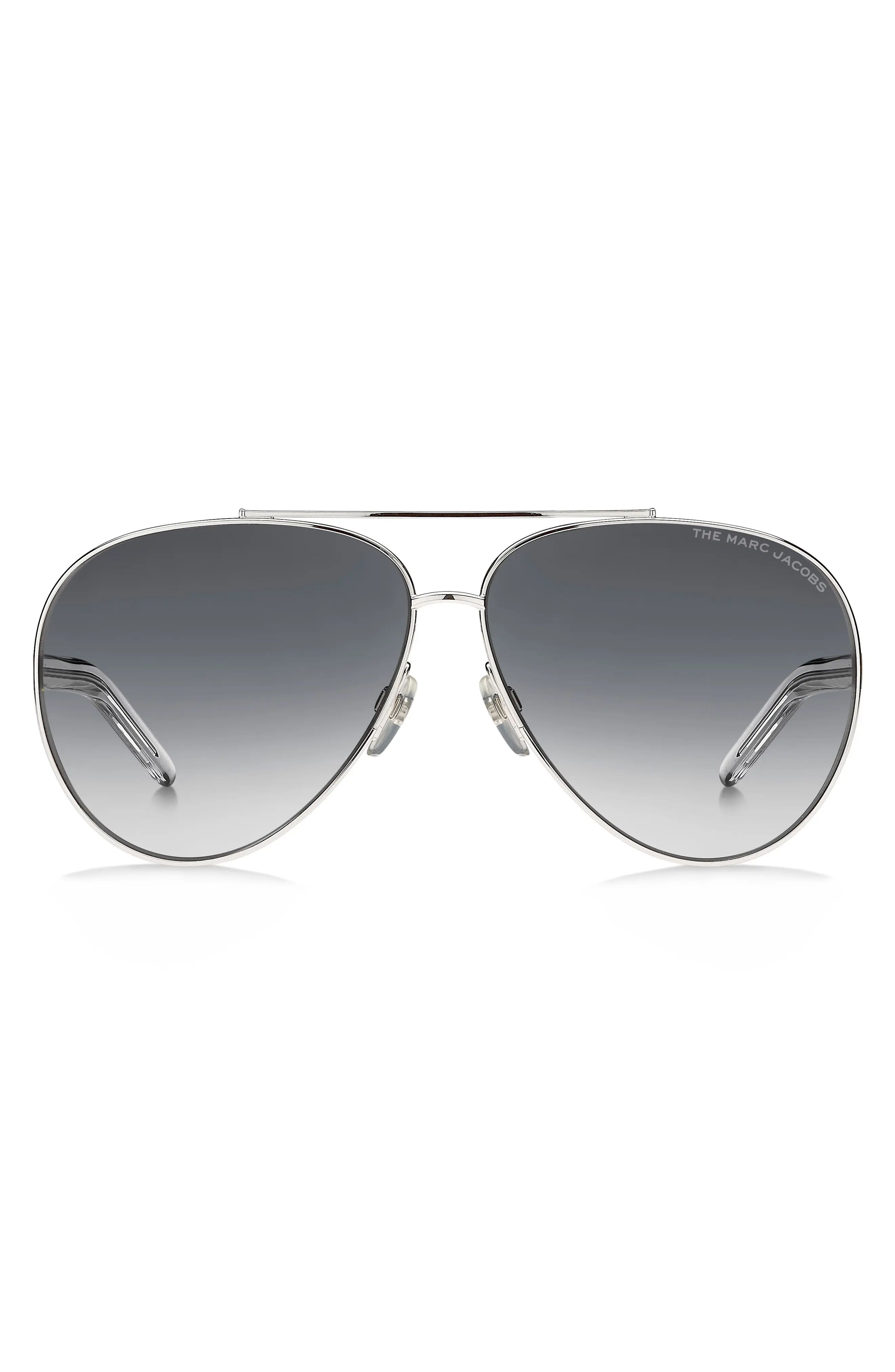 Women's The Marc Jacobs 62mm Gradient Oversize Aviator Sunglasses - Grey/grey Shaded | Nordstrom