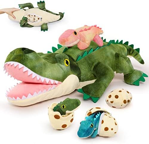 MorisMos Plush Alligator Stuffed Animal-23.6'' Mommy Stuffed Crocodile with 3 Baby Crocodile Stuf... | Amazon (US)