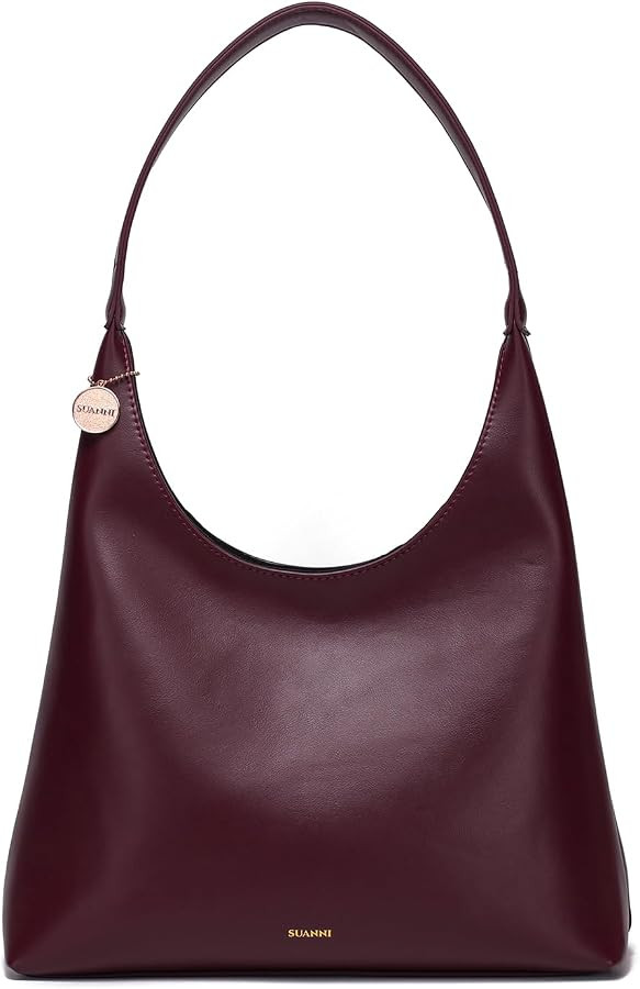 Vegan Leather Hobo Bag for Women, Medium Summer Purse, Slouchy Shoulder Tote Bags, Work Everyday ... | Amazon (US)