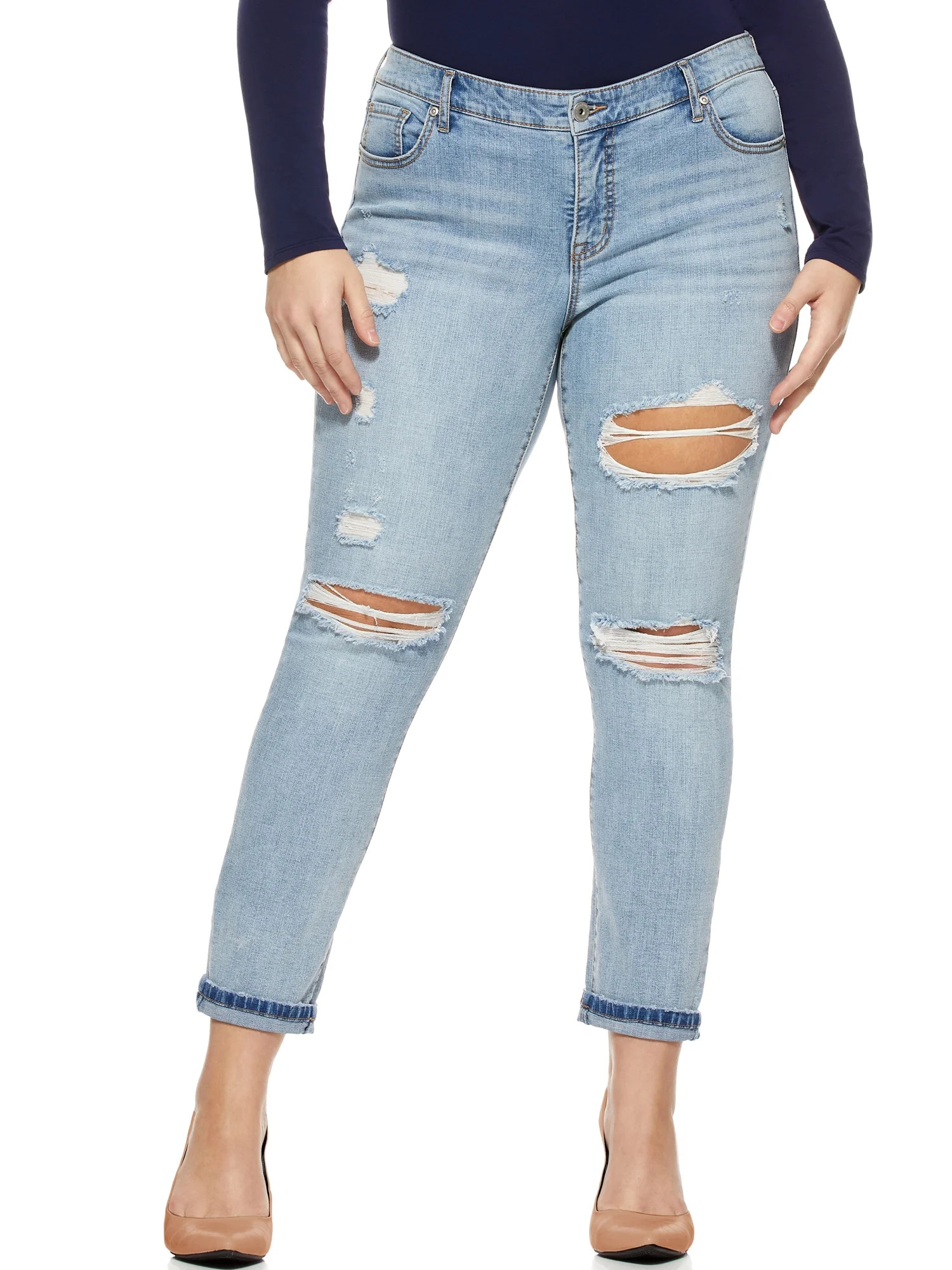 Sofia Jeans by Sofia Vergara Plus Size Bagi Boyfriend Mid-Rise Jean | Walmart (US)