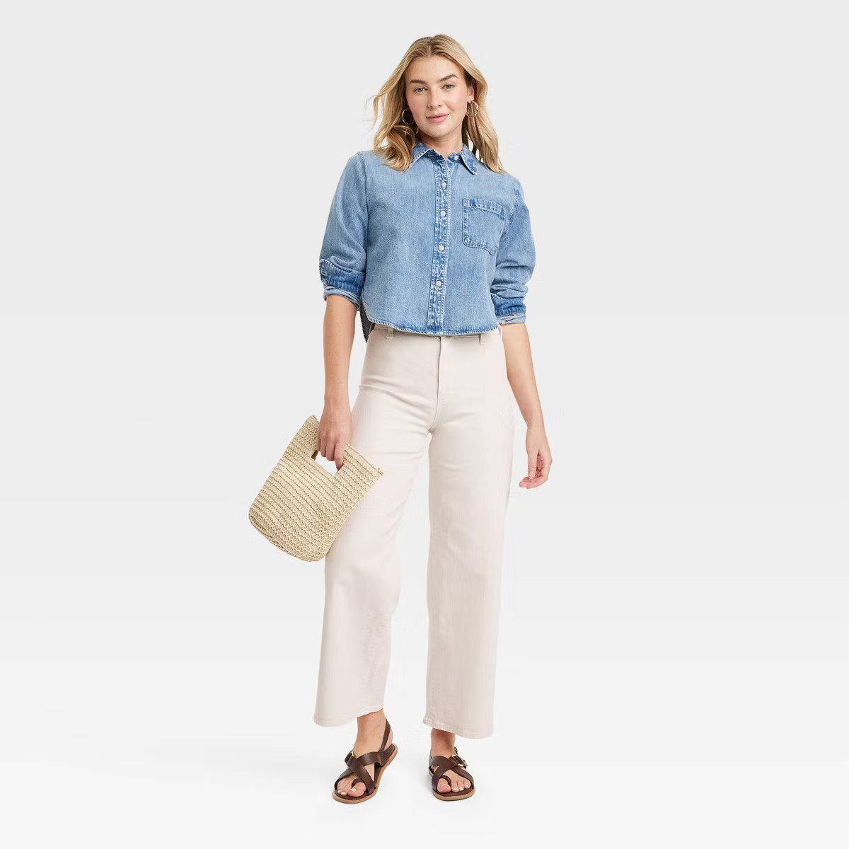 Women's High-Rise Sailor Wide Leg Ankle Jeans - Universal Thread™ | Target