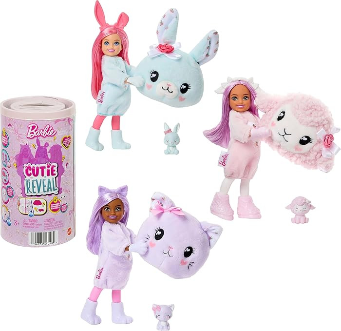 Barbie Cutie Reveal Cuddly Series Chelsea Small Dolls & Accessories with 6 Surprises Including Co... | Amazon (US)