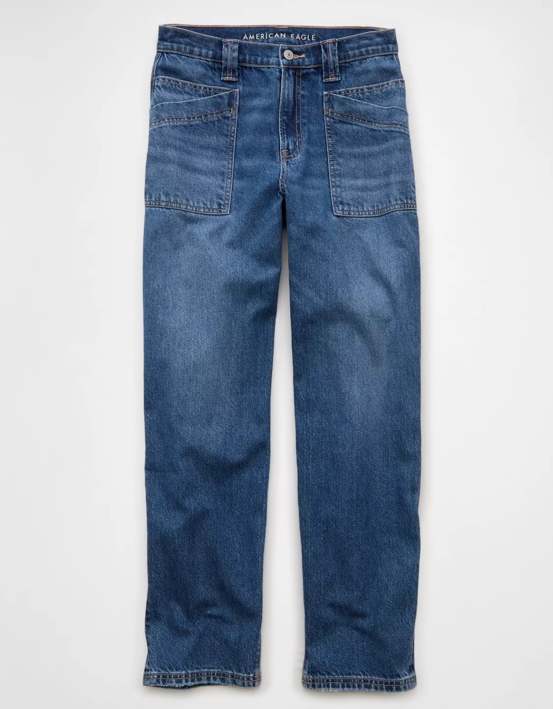 AE Strigid Super High-Waisted Baggy Straight Jean | American Eagle Outfitters (US & CA)