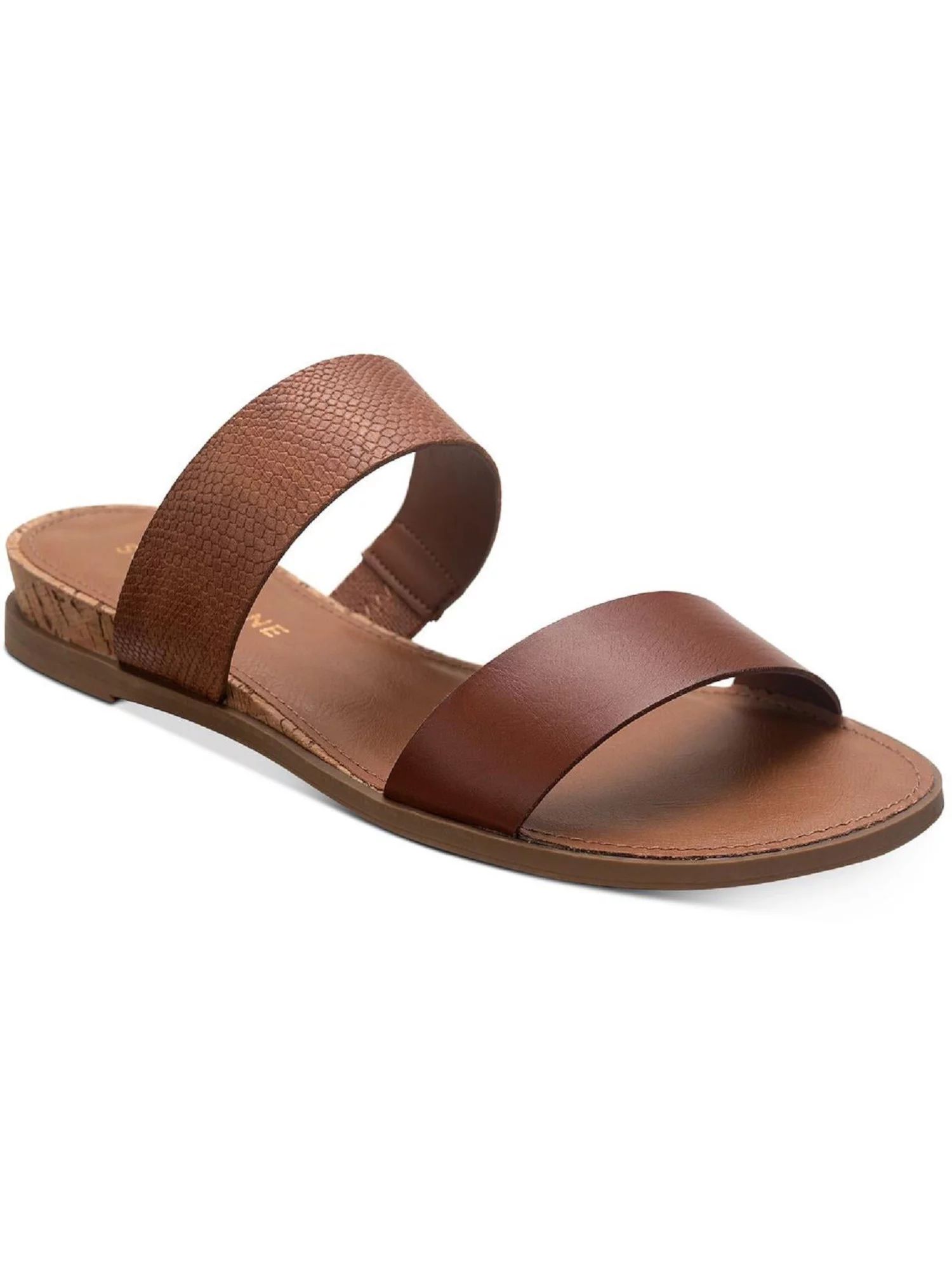 SUN STONE Womens Brown Snakeskin Slip Resistant Cushioned Easten Round Toe Wedge Slip On Slide Sa... | Walmart (US)