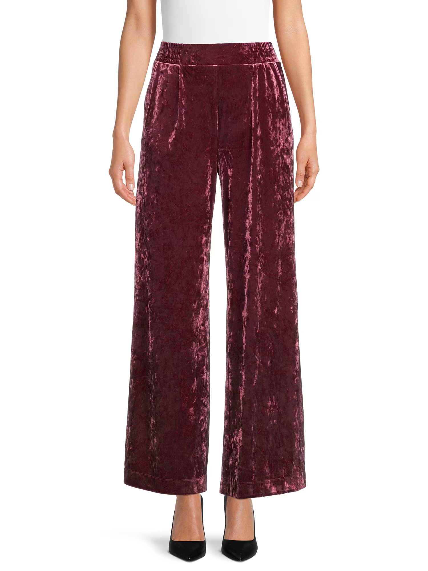The Get Women's Velvet Wide Leg Pants - Walmart.com | Walmart (US)