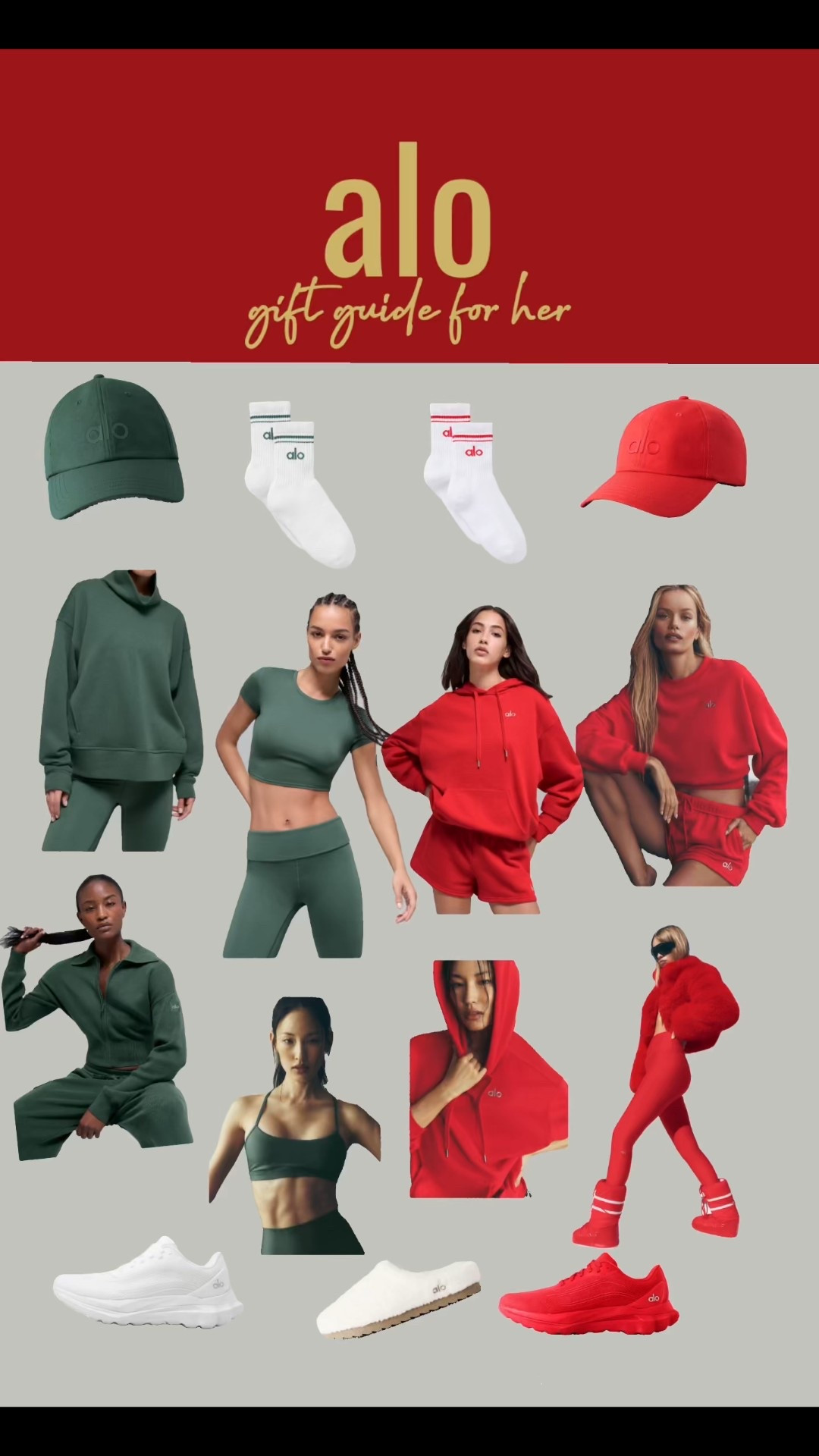 ALO YOGA LOVERS REJOICE! 💚❤️ If Alo is on her wish list (or yours!), I've rounded up all the best gifts for the season!

You can't go wrong with their iconic leggings and bra tops, but I'm obsessed with the cozy oversized hoodies and new winter outerwear this year. The Forest Green and festive Cherry Red are must-have colors!

Snag the perfect set for workouts, travel, or just chic lounging. Everything shown is linked directly for easy shopping! 🎁

#AloYoga #AloGiftGuide #ActivewearSale #LTKFits #HolidayGiftsForHer #AthleisureStyle #Loungewear #AloHoodie #HolidayFashion

#LTKHoliday #LTKSeasonal #LTKGiftGuide
