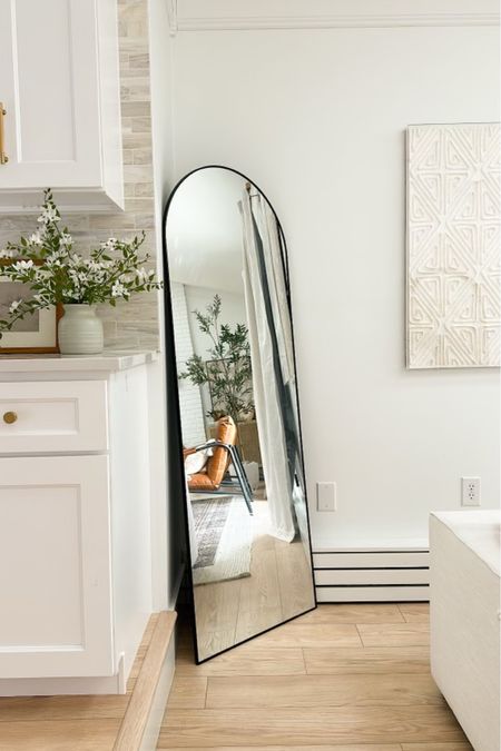 Black arched floor length mirror / perfect for this living space corner!

#LTKstyletip #LTKhome