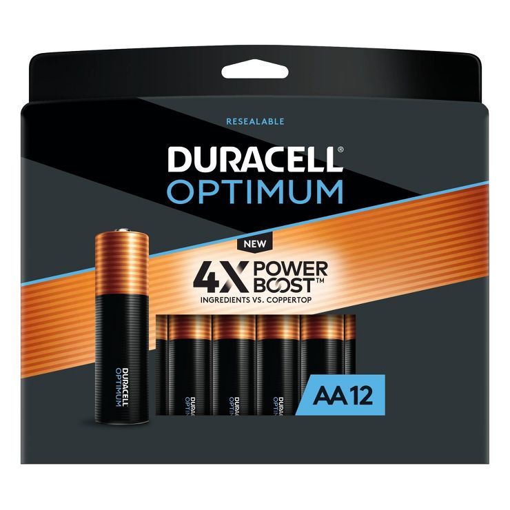 Duracell Optimum AA Batteries - 12 Pack Alkaline Battery with Resealable Tray | Target