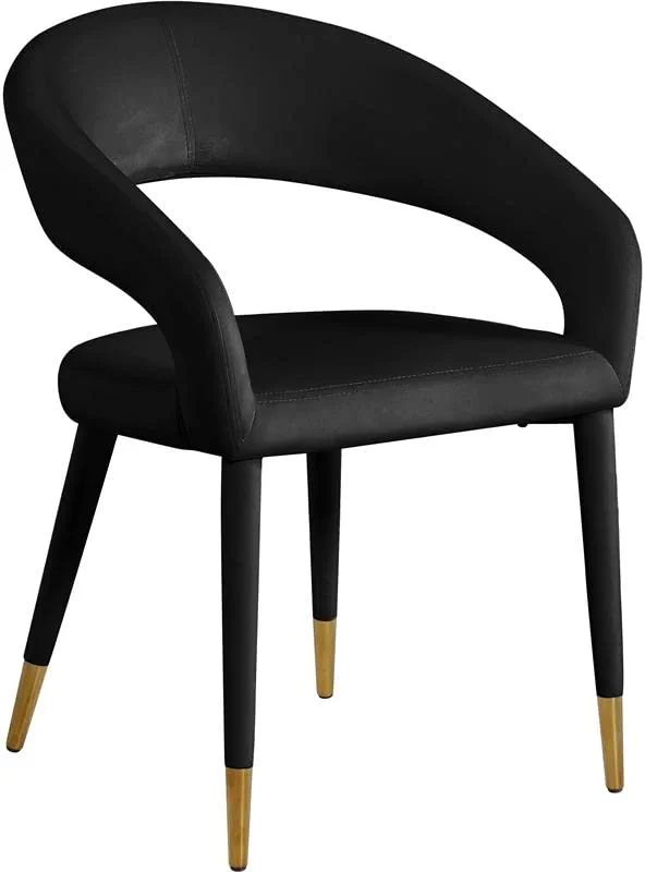 Meridian Furniture Destiny Collection Modern | Contemporary Velvet Upholstered Rounded Back Dinin... | Amazon (US)