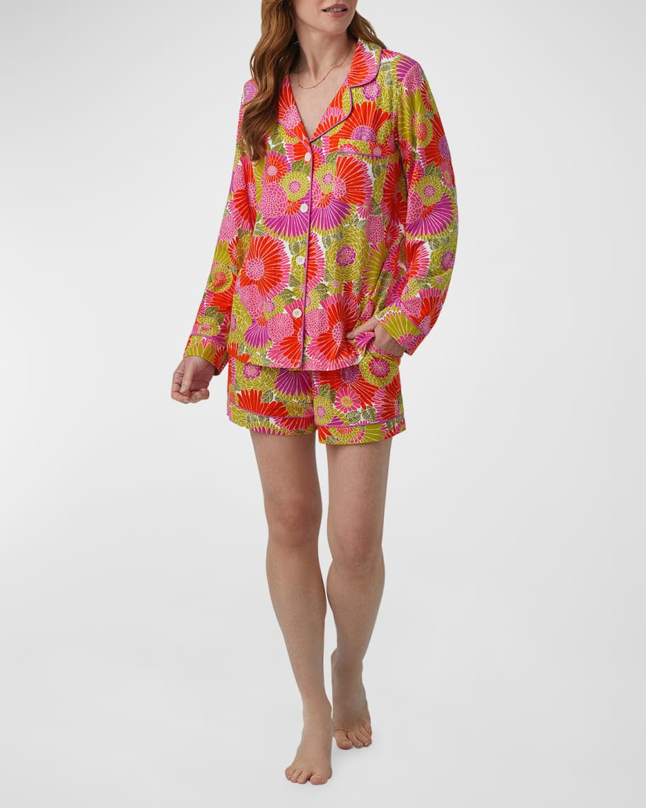Trina Turk x Bedhead Pajamas Floral-Print Organic Cotton Jersey Pajama Set | Neiman Marcus