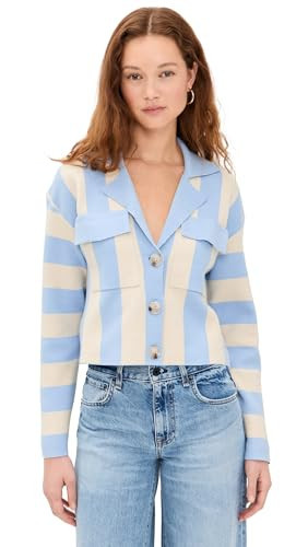 Line & Dot Women's Bradley Striped Cardigan, Blue/White, XS | Amazon (US)