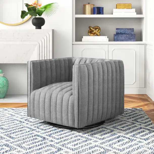 Modway Conjure Channel Tufted Performance Velvet Swivel Armchair | Wayfair North America