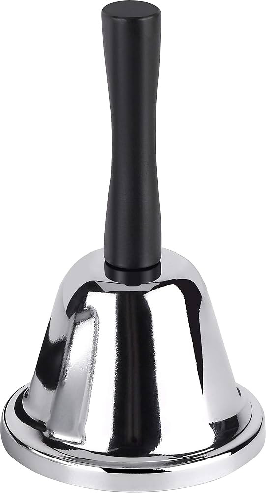 MROCO Loud Steel Hand Bell for Classroom and Service, Silver, 1 Pack | Amazon (US)