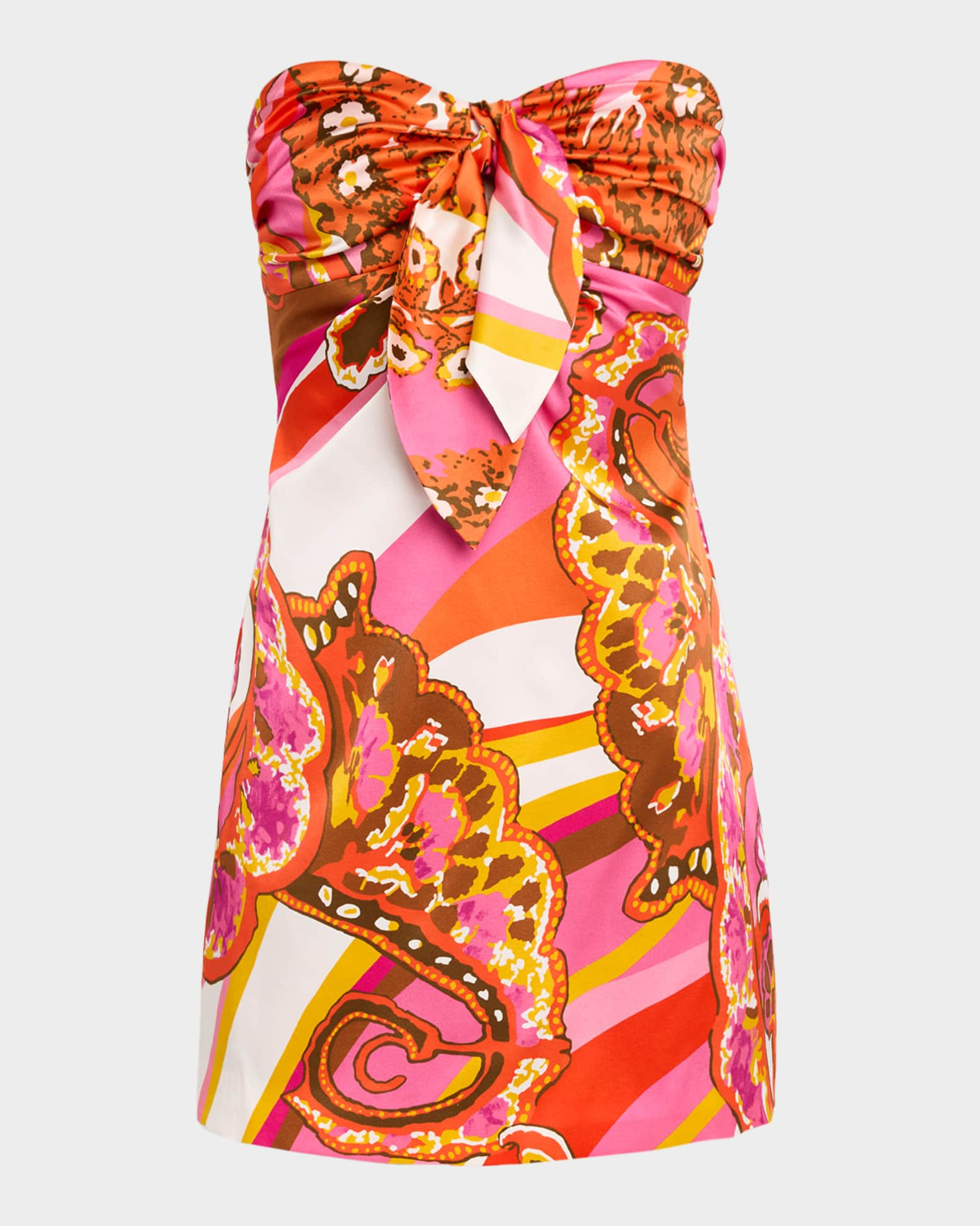 Orion Strapless Floral-Print Mini Dress | Neiman Marcus