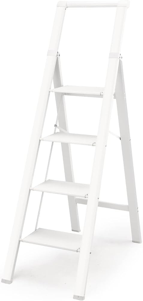HBTower 4 Step Ladder with Handrail, Aluminum Compact Ladder, Folding Step Stool for Adults, Port... | Amazon (US)