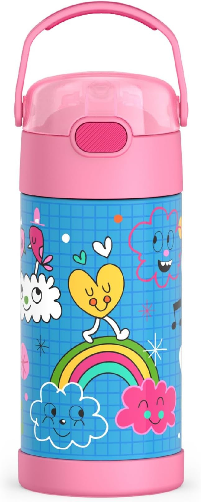THERMOS FUNTAINER Water Bottle with Straw, 12oz, Sketchbook | Kids Stainless Steel Insulated Wate... | Amazon (US)