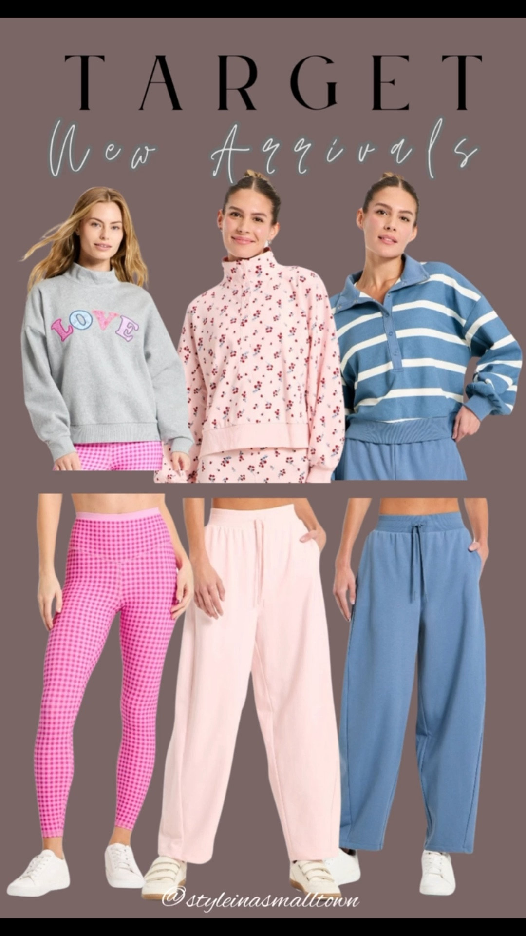 Target active new arrivals have arrived and they are so cute! 💗Think cozy sweatpants and half zips, valentines day sweatshirt and pink checkered leggings. 

They’re 10% off right now with Target Circle Bonus! 

Target activewear, target new arrivals, joylab, valentines day look, valentines day leggings, Valentine’s Day sweatshirt, love sweatshirt, cherry print zip up, striped zip up, barrel sweatpants, pink checkered leggingss

#LTKActive #LTKFindsUnder50 #LTKSaleAlert