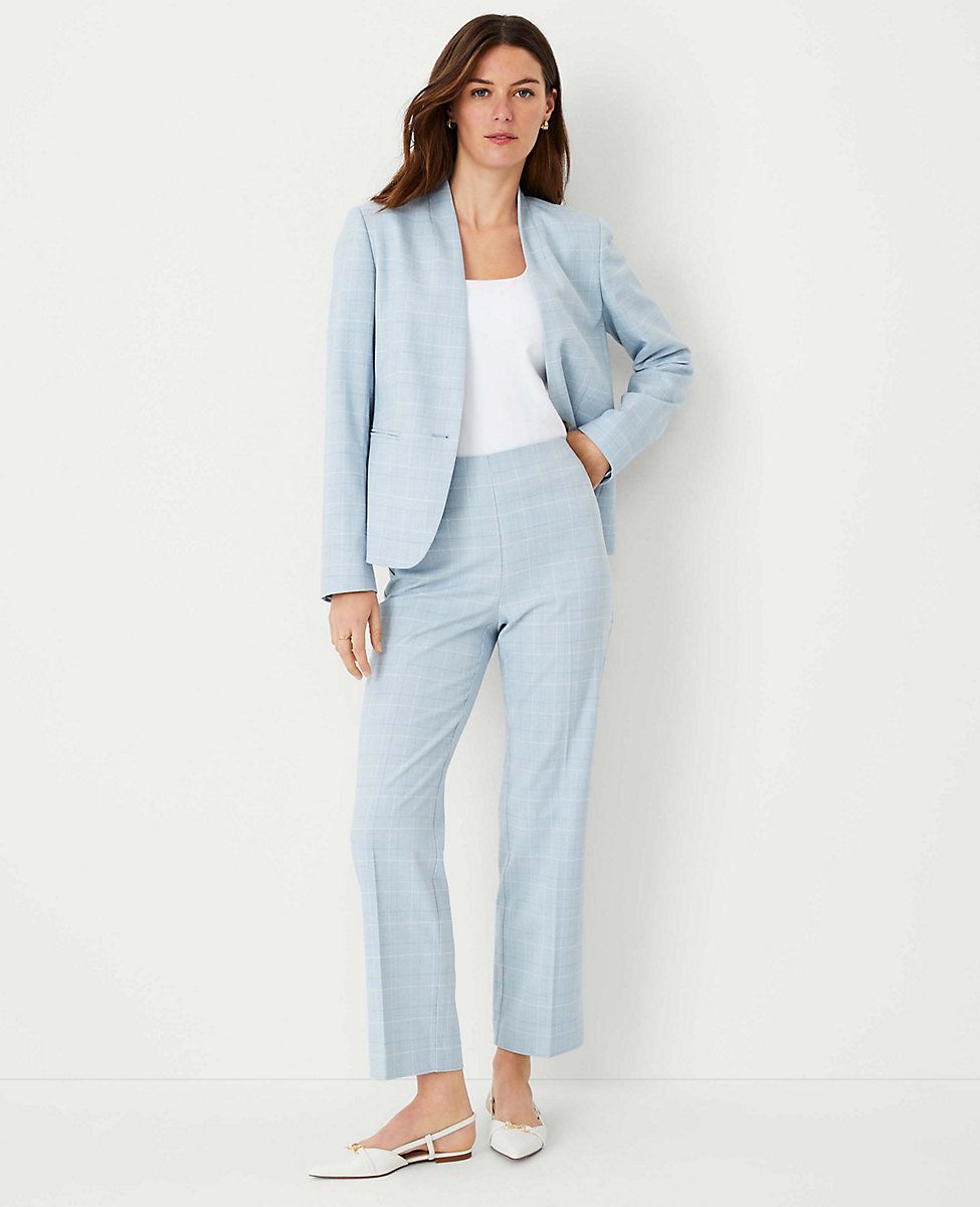 The Petite Side Zip High Rise Pencil Pant in Windowpane | Ann Taylor (US)