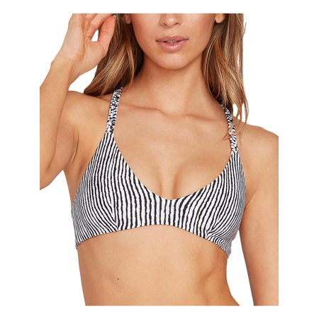 Volcom Womens Striped Criss-Cross Back Swim Top Separates B/W XL | Walmart (US)