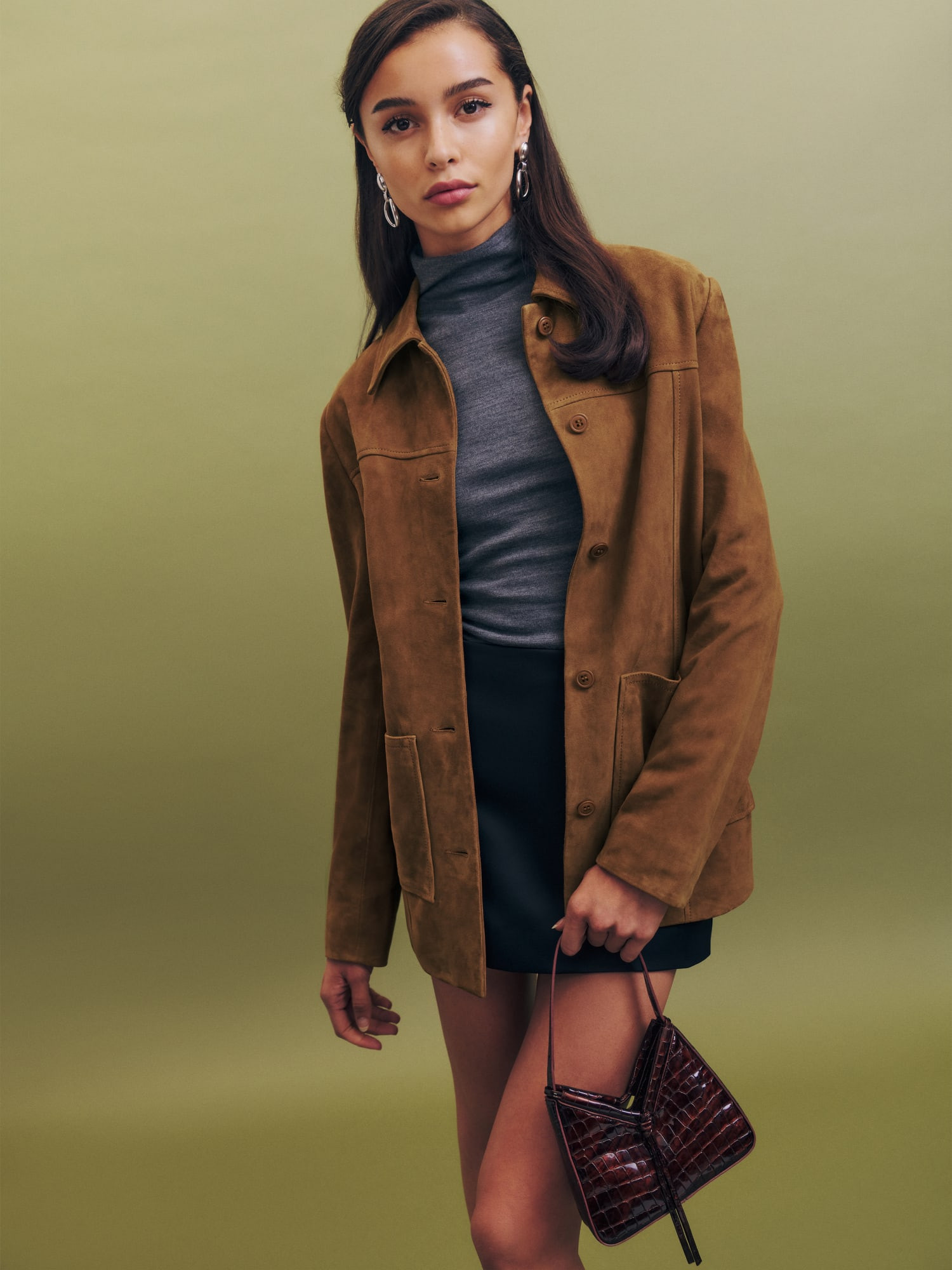 Veda Lincoln Suede Shirt Jacket | Reformation (Global)