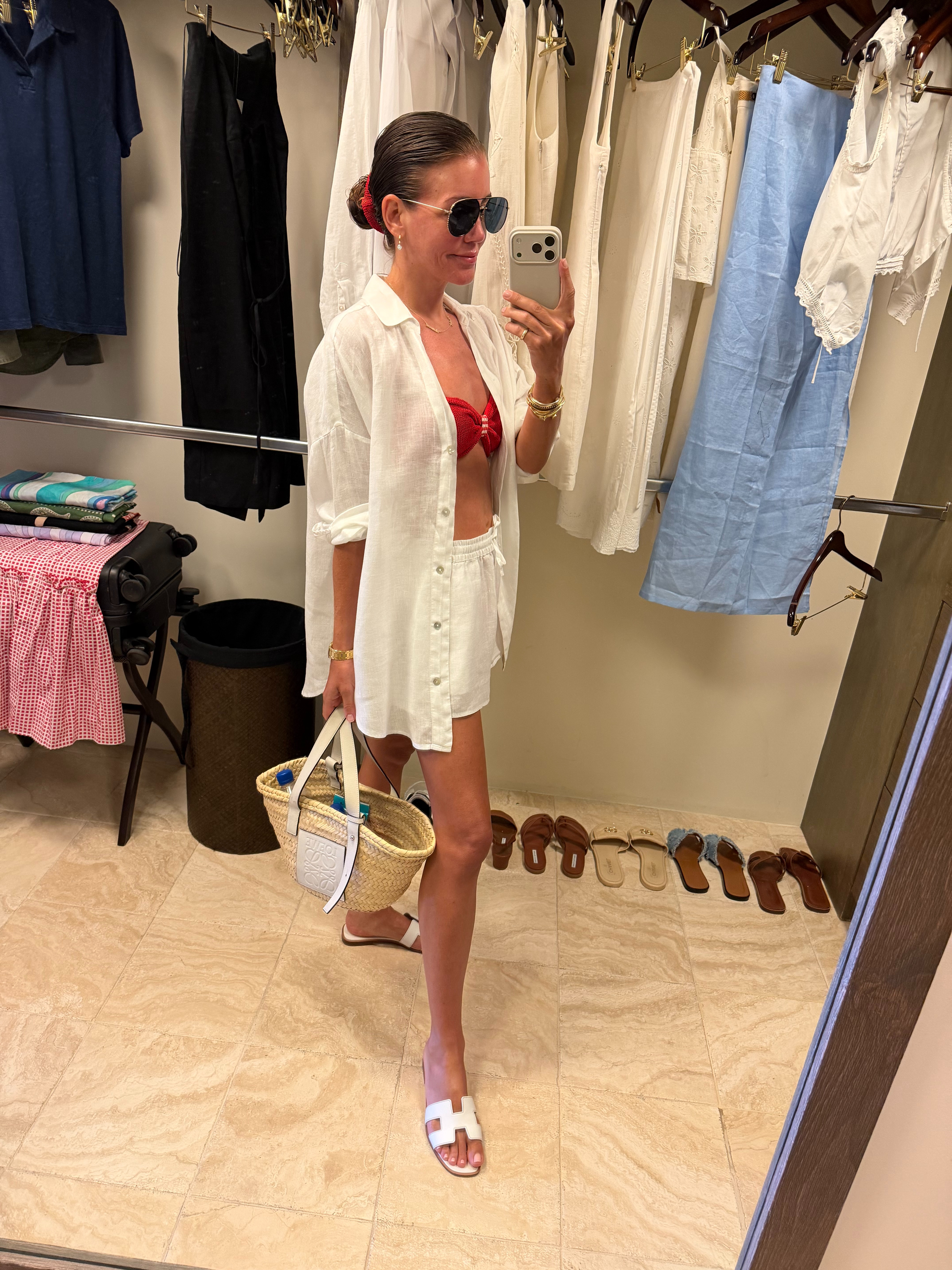 dior sunnies // hunza g scrunchie // hunza g bikini // lspace top // lspace shorts // hermes sandals // loewe bag

 

 #LTKSwim #LTKTravel