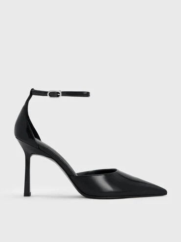 Pointed-Toe Ankle-Strap D'Orsay Pumps
    
         - Black Box | Charles & Keith US