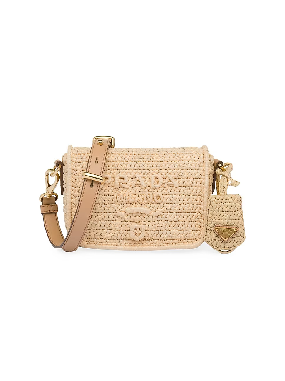 Prada Raffia And Leather Shoulder Bag | Saks Fifth Avenue