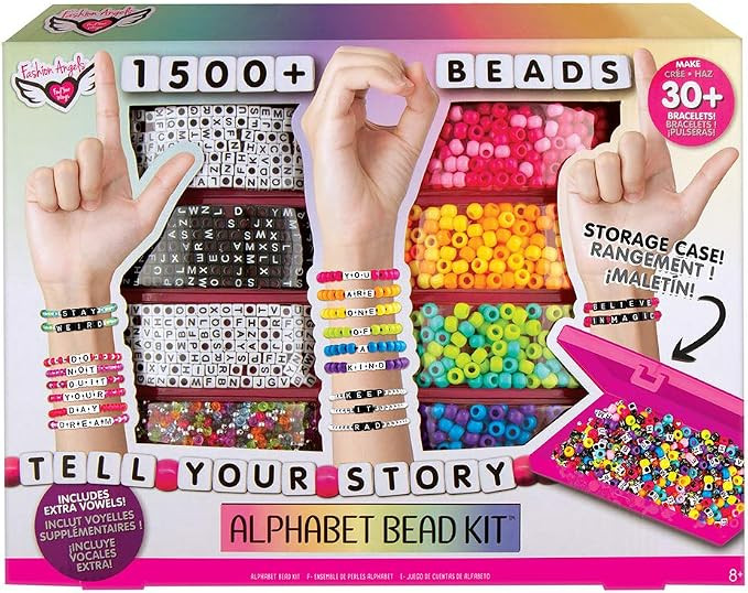 Fashion Angels DIY Alphabet Bead Bracelet Making Kit with Case (12381), 1500+ Colorful Charms and... | Amazon (US)