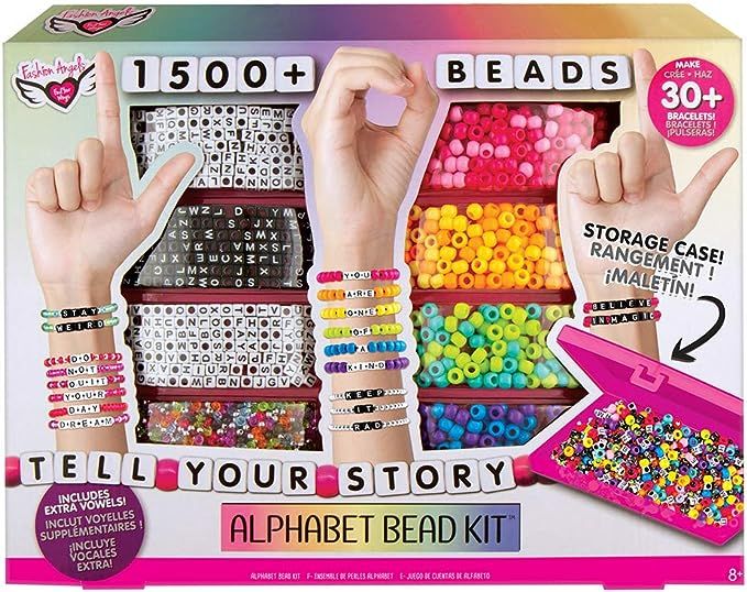 Fashion Angels DIY Alphabet Bead Bracelet Making Kit with Case (12381), 1500+ Colorful Charms and... | Amazon (US)