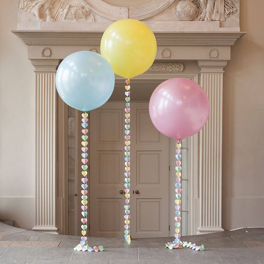 Bubblegum Balloons Pastel Rainbow Giant Heart Balloon | Notonthehighstreet.com US