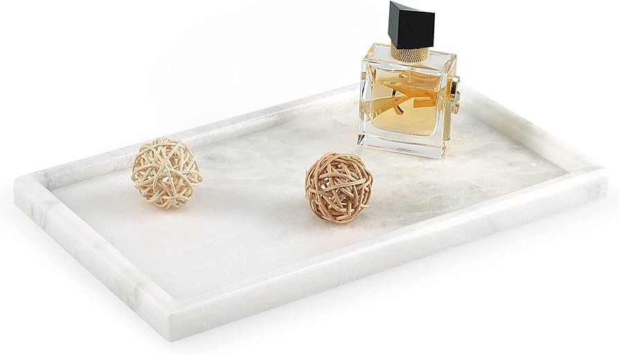 Koville African Natural Marble Tray, 12"x7" Coffee Table Vanity/Decorative Tray for Jewerly, Watc... | Amazon (US)