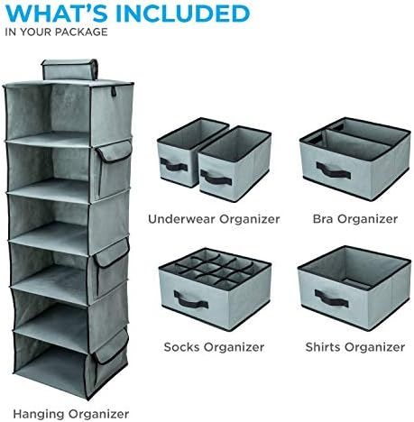 SMIRLY Hanging Closet Organizer and Storage Shelves - Wardrobe Clothes Organizer for Closet, Storage | Amazon (US)