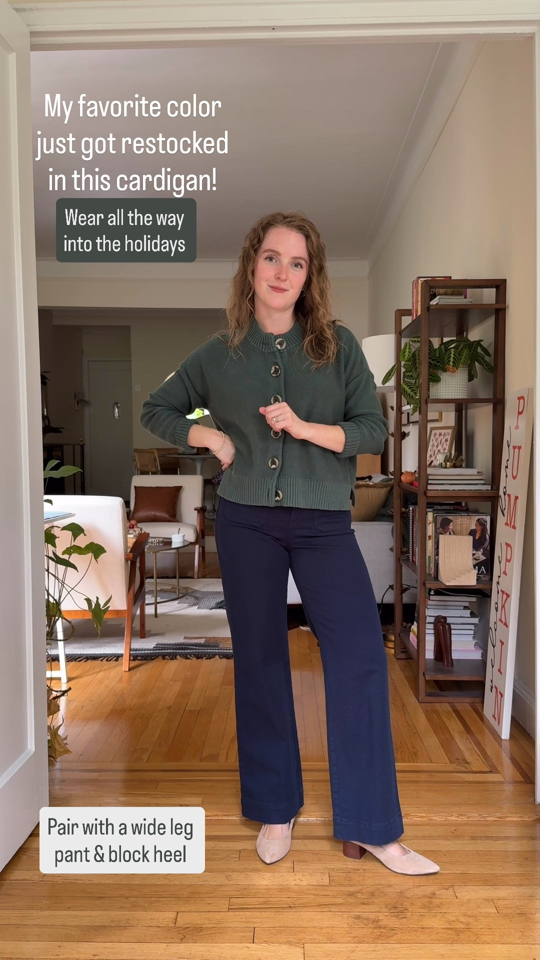 Work wear Wednesday. Fall work wear inspiration. My favorite cotton cardigan is BACK in green! Wearing xs fits relaxed. 0 petite Palmer pants.

#LTKSaleAlert #LTKWorkwear #LTKSeasonal