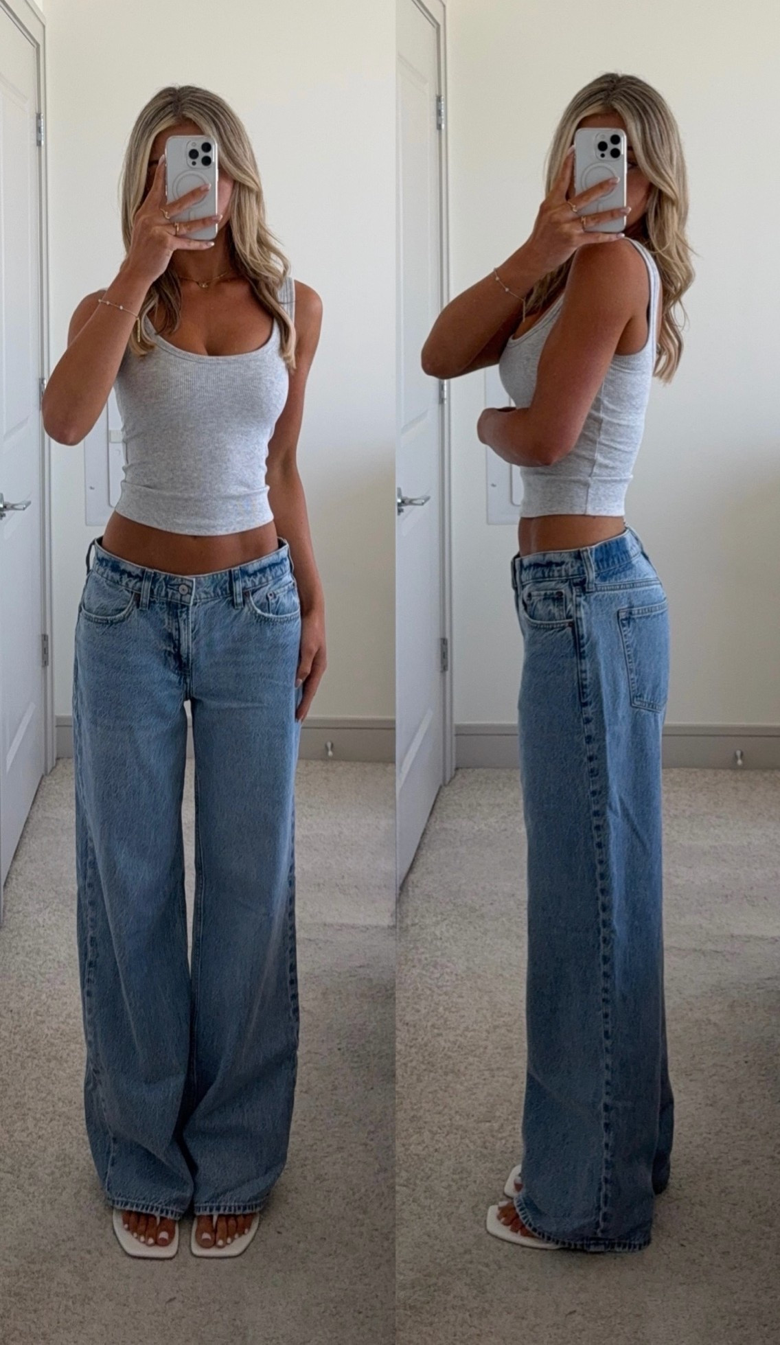 #abercrombiepartner @abercrombie is the only reason I LOVE low rise jeans now 🩵 wearing size 26 tall!