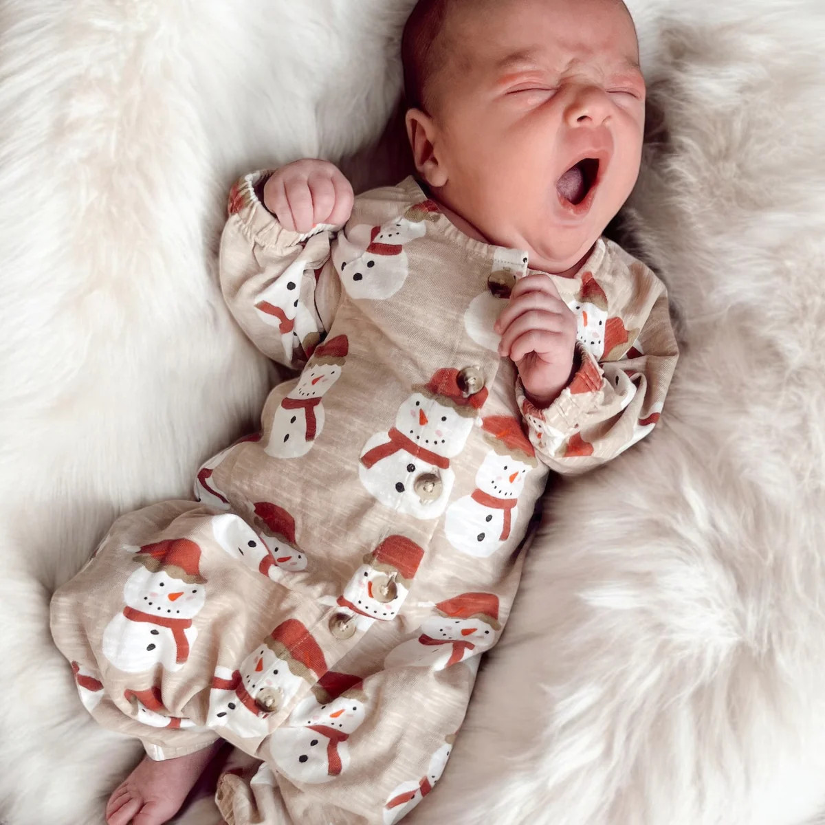 Snowman / Organic Long Sleeve Bay Jumpsuit | SpearmintLOVE