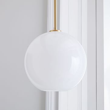 Sculptural Glass Globe Pendant - Milk | West Elm (US)