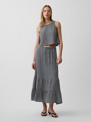 Cotton Gauze Tiered Easy Maxi Skirt | Gap (CA)