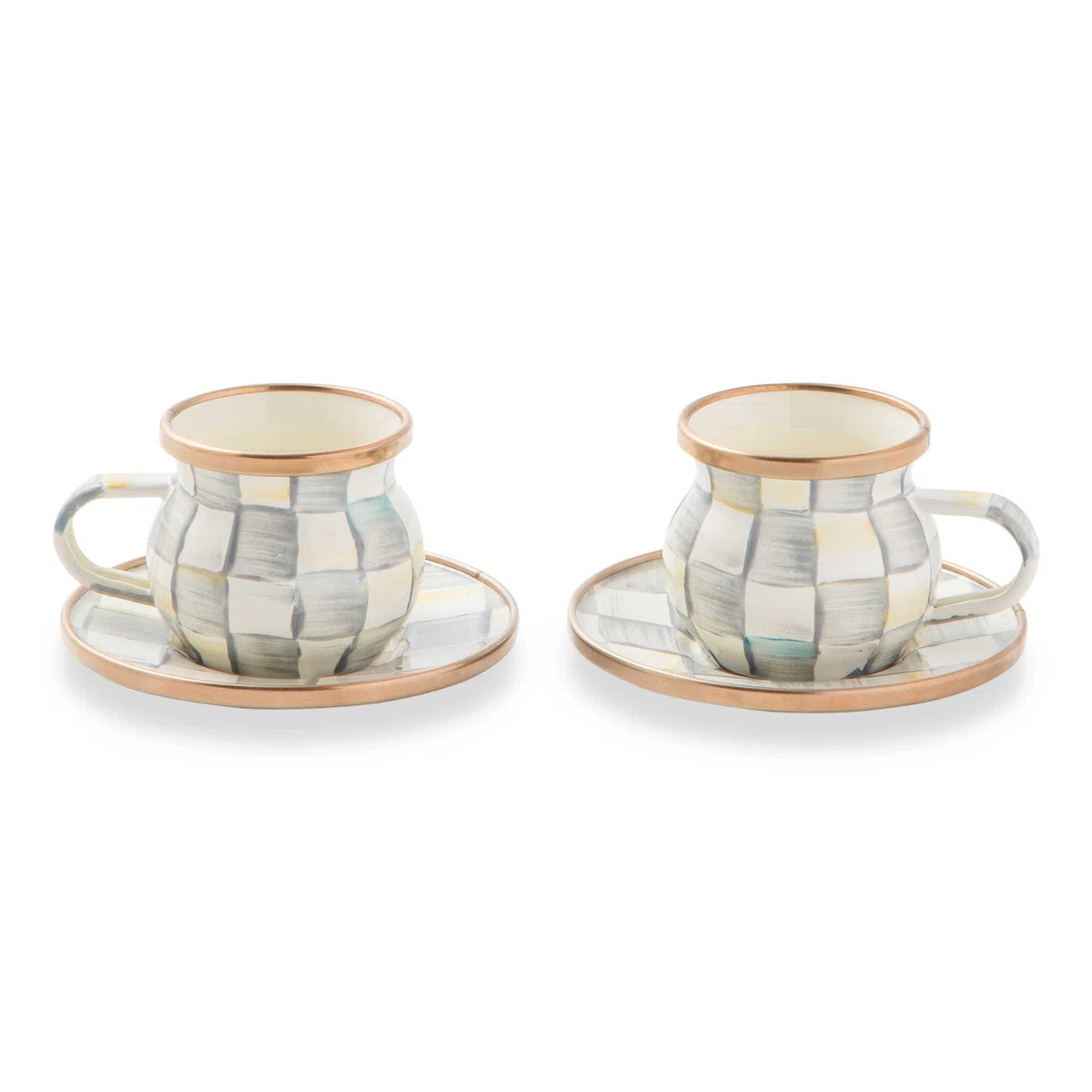 Sterling Check Espresso Cup & Saucer (Set of 2) | Wayfair North America