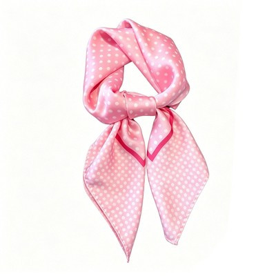Anna-Kaci Women's Polka Dot Satin Square Scarf with Framed Border Detail and Smooth Lightweight Finish 27.5x27.5in - Pink | Target