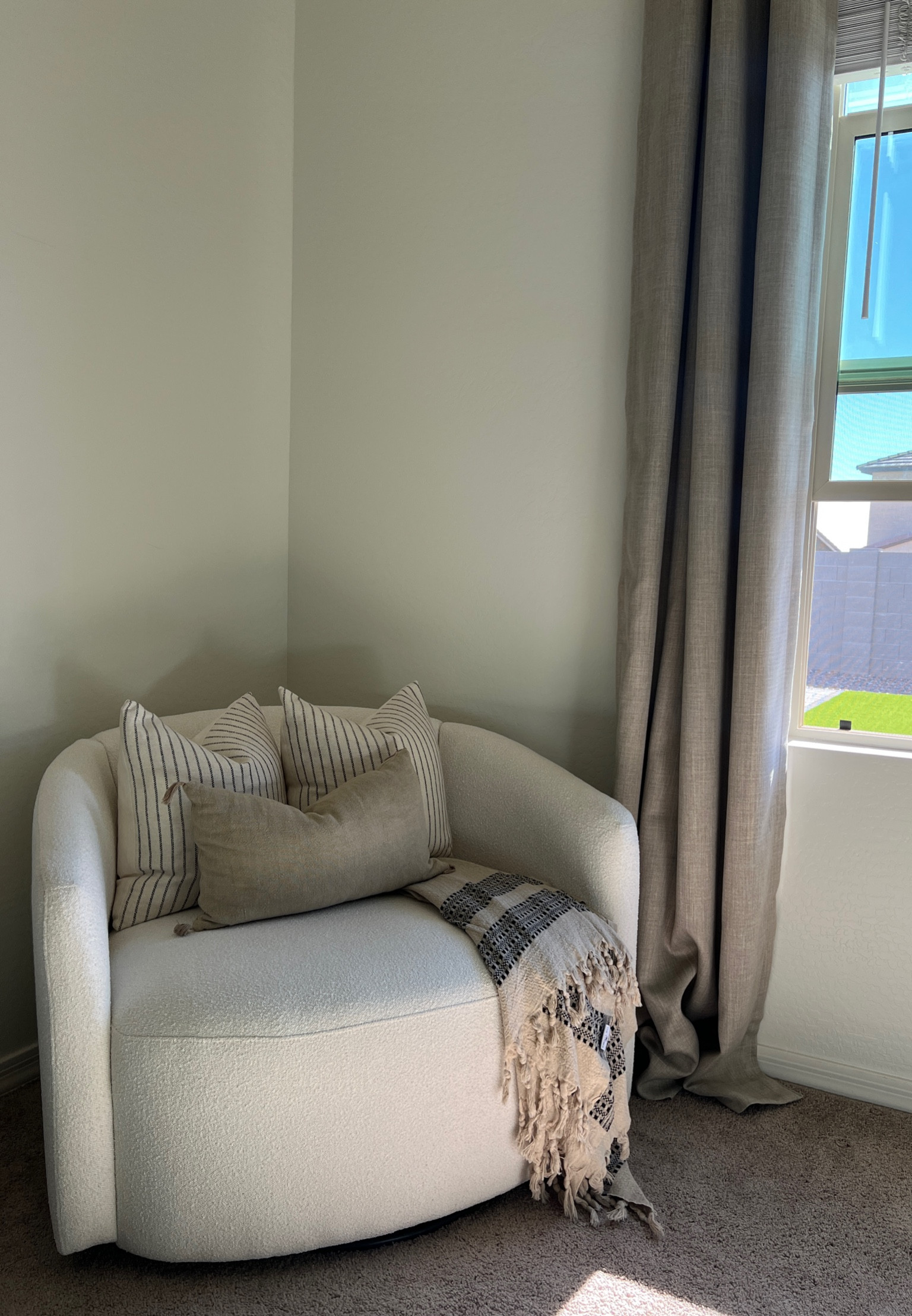 The cozy corner in our master bedroom with the best AFFORDABLE swivel chair ever 🥰☁️📖

#LTKFamily #LTKHome #LTKSaleAlert