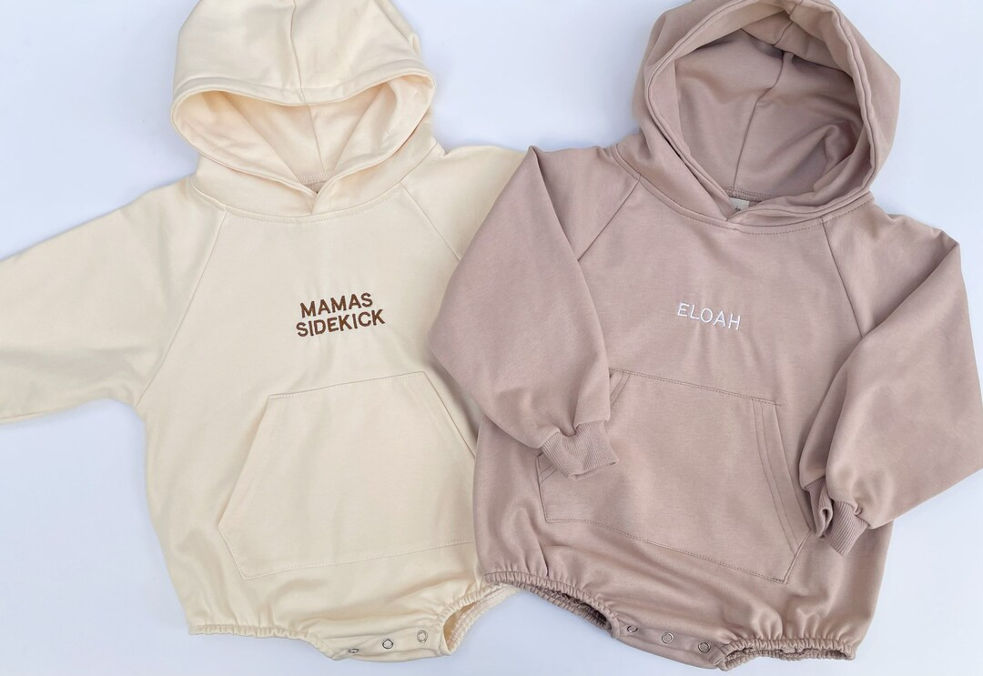 Hooded Oversized Personalized Sweater Bubble Romper, Personalized Customized, Gender Neutral Bubb... | Etsy (US)