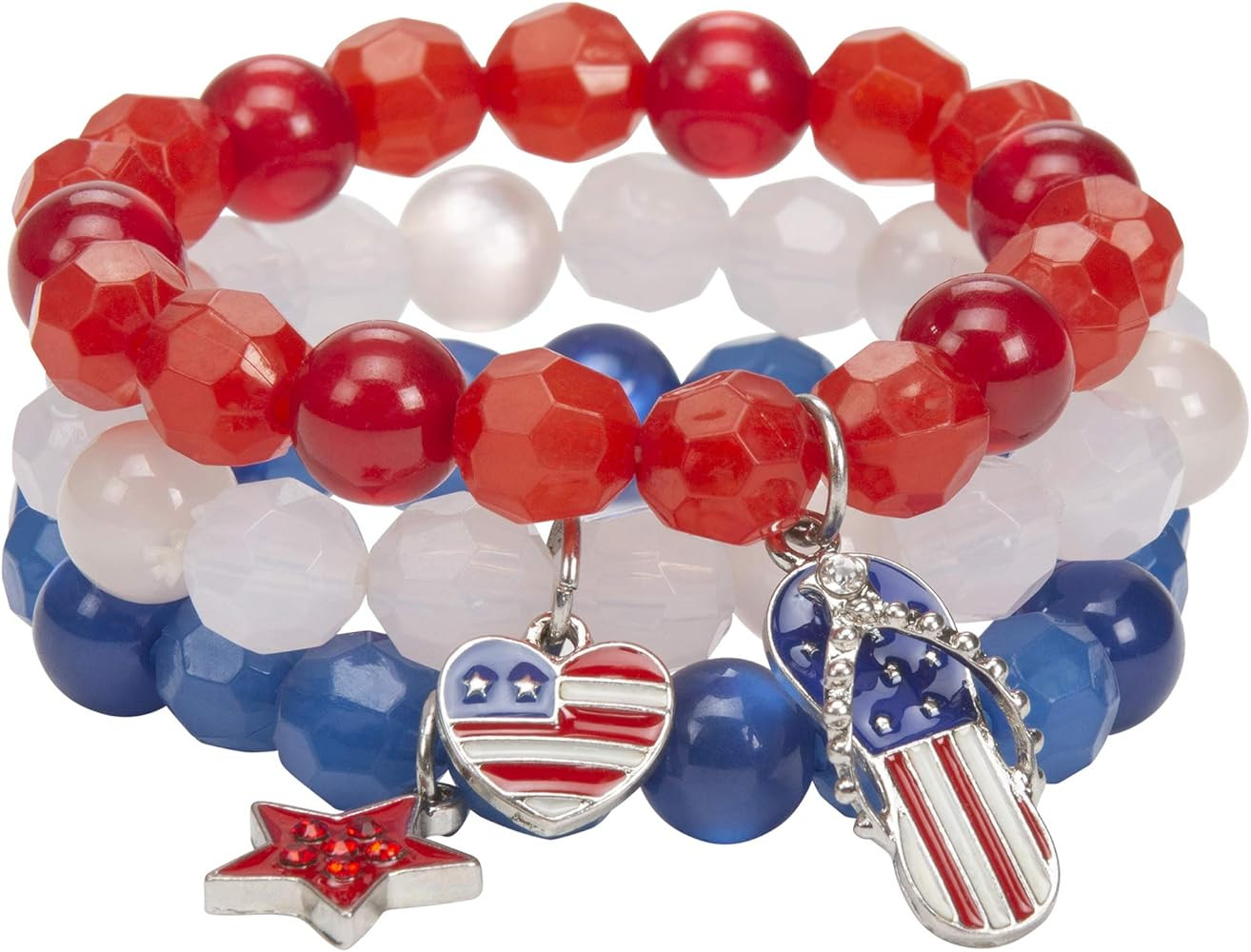 Madison Tyler American Flag Bracelets for Women | Red White Blue Stretch Beaded Bracelets | 4th of July Patriotic Independence Day Jewelry | Amazon (US)
