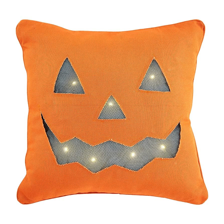 Mud Pie Throw Pillow, 16" x 16", Pumpkin | Amazon (US)