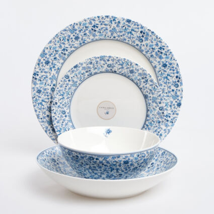 White & Blue Floral Dining Set | TK Maxx